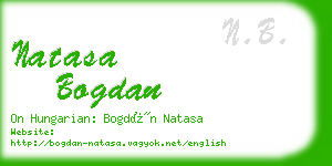 natasa bogdan business card